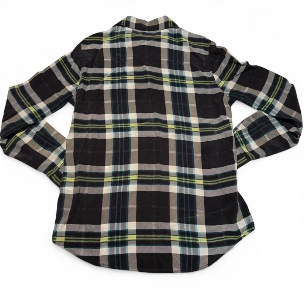 Equipment Femme Silk Plaid Button Up Shirt Sz S Lightweight Long Sleeve Blouse - Picture 2 of 6